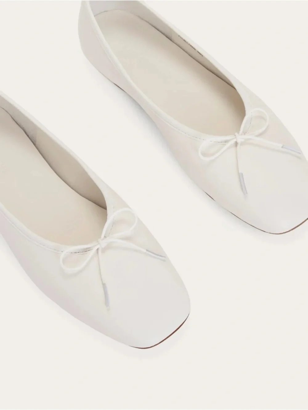 Everlane Day Ballet Flat Canvas Cream White Size 9.5 Square Toe Minimal Chic - Picture 3 of 9